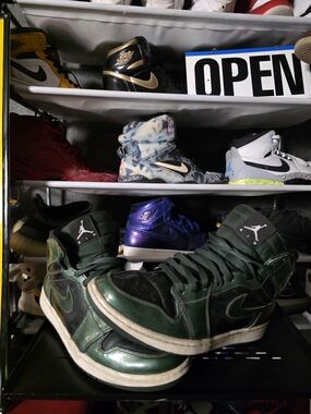 🔥 Nike Air Jordan 1 High Gravity Machines Sneakers Size 11.5 Jade Green Black